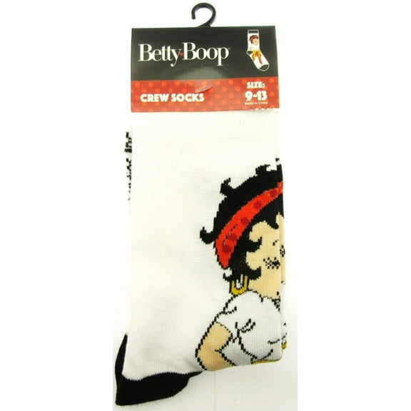 Betty Boop  One Pair Crew Socks for Men Shoe Sizes 9 - 13