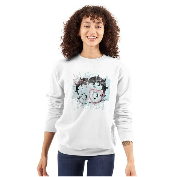 Betty Boop Paint Splatter Artistic Women Crewneck Sweatshirt Brisco Brands X