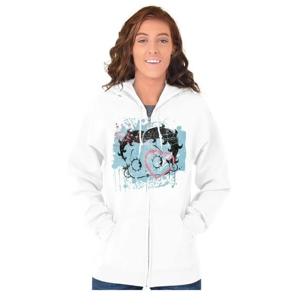 Betty Boop Paint Splatter Artistic Zip Hoodie Sweatshirt Women Brisco Brands M