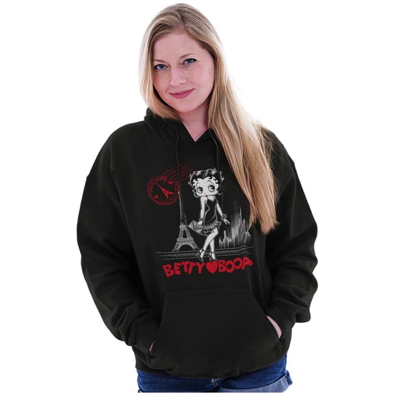 Betty Boop Paris Fashion Post Card Hoodie Sweatshirt Women Brisco Brands S