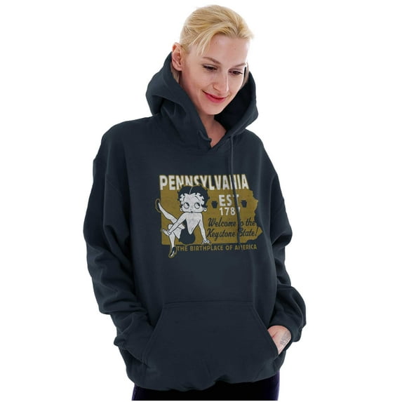 Betty Boop Pennsylvania State Outline Women Plus Size Hoodie Brisco Brands 4X