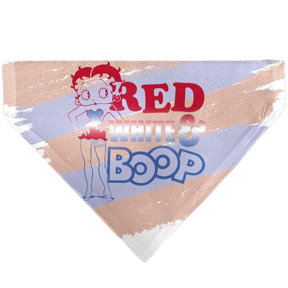 Betty Boop Pet Bandana Betty Boop Red White & Boop Stripes Pose White Red Blue Slip On CollarBandana Only