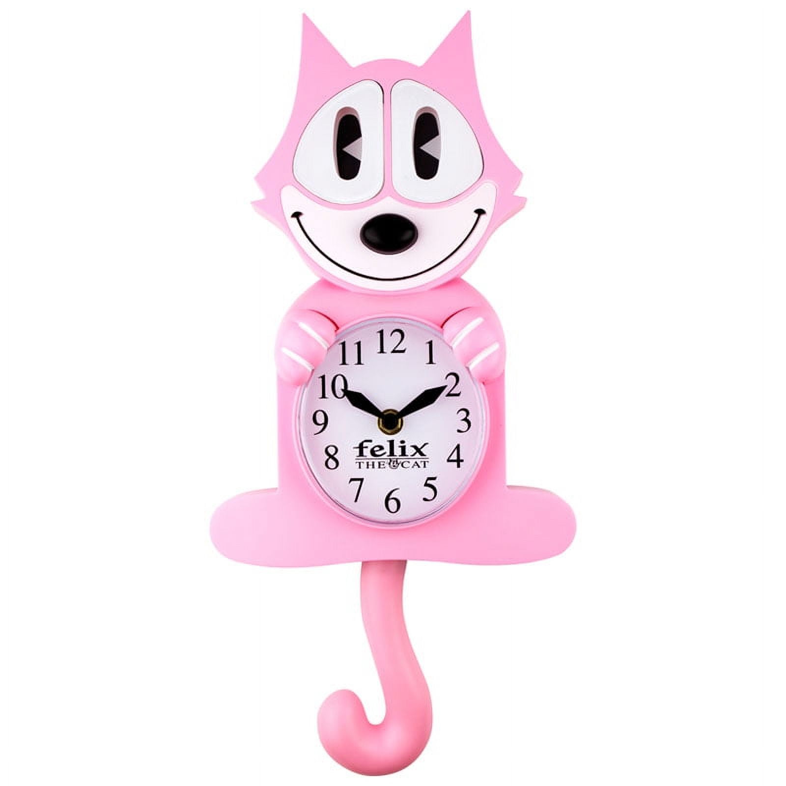Betty Boop Pink Felix The Cat 3-D Motion Clock with Swinging Eyes