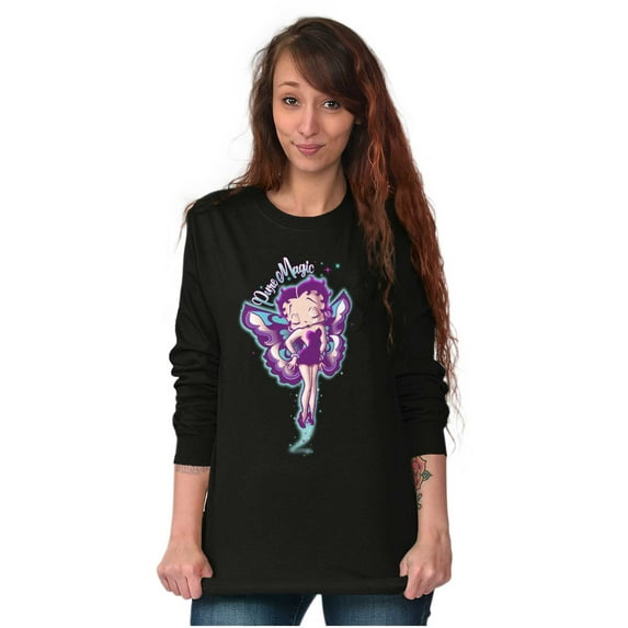 Betty Boop Pixie Magic Fairy Wings Women Plus Size Long Sleeve Tee Brisco Brands 2X
