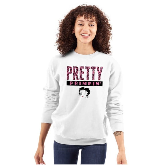 Betty Boop Pretty Girly Cutie Cute Women Crewneck Sweatshirt Brisco Brands M