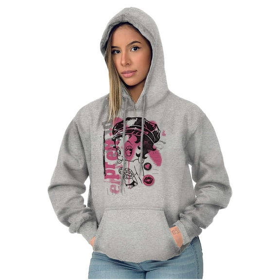 Betty Boop Pretty Punk Paint Splatter Hoodie Sweatshirt Women Brisco Brands S