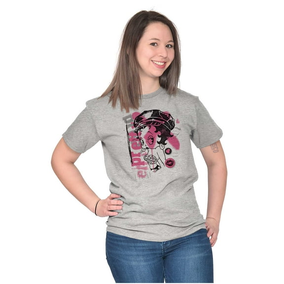 Betty Boop Pretty Punk Paint Splatter Women's Graphic T Shirt Tees Brisco Brands S