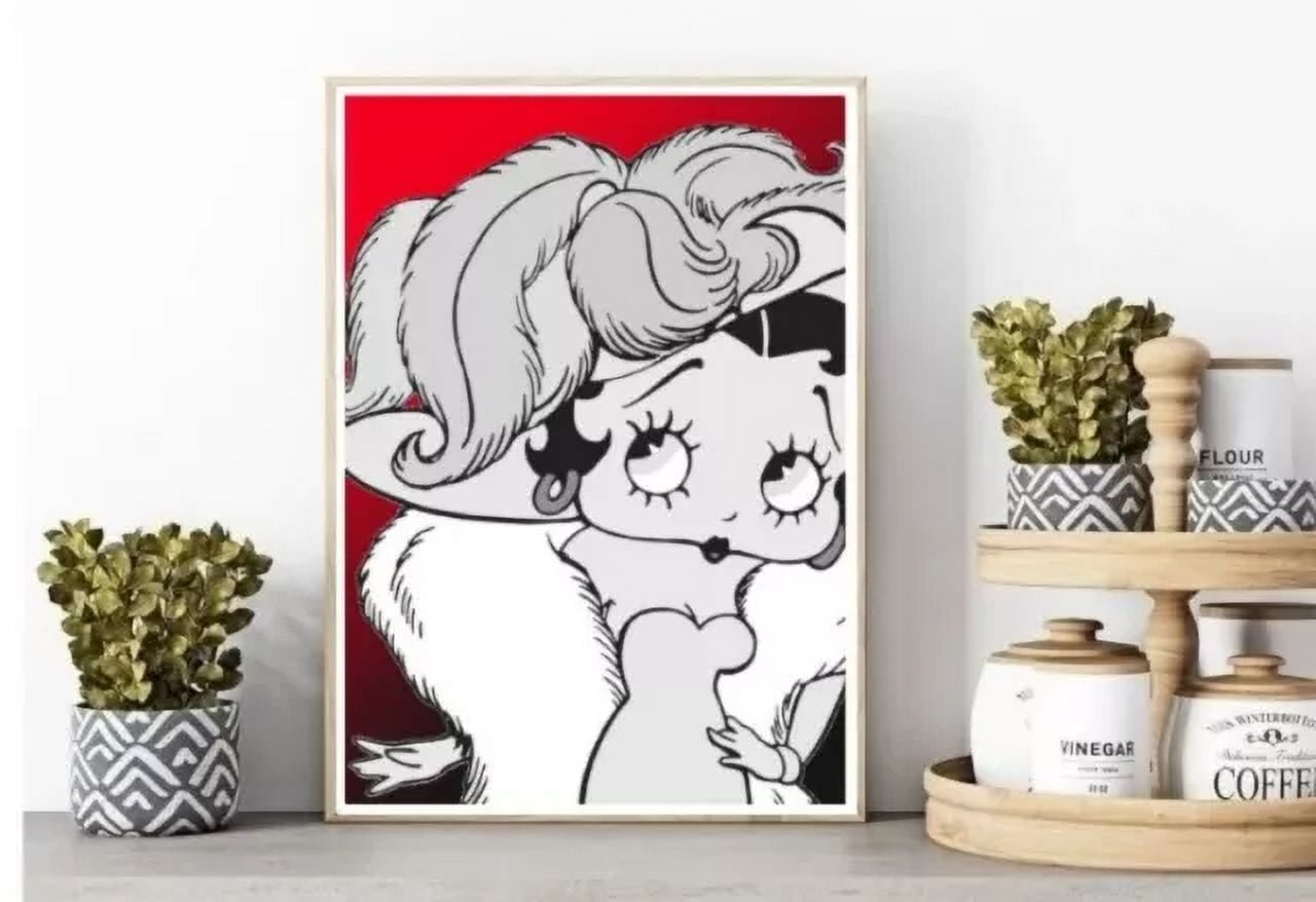 Betty Boop Bilderrahmen Aus Glas – Pin-Up Design, 36x23 Cm, Bunt & Verspielt