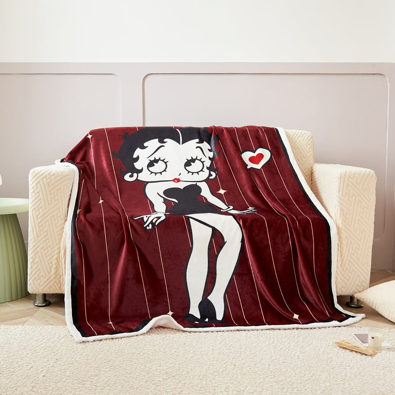 Betty Boop Printed Blanket Soft Plush Cozy throw twin size Blanket Home Decor 50 x60