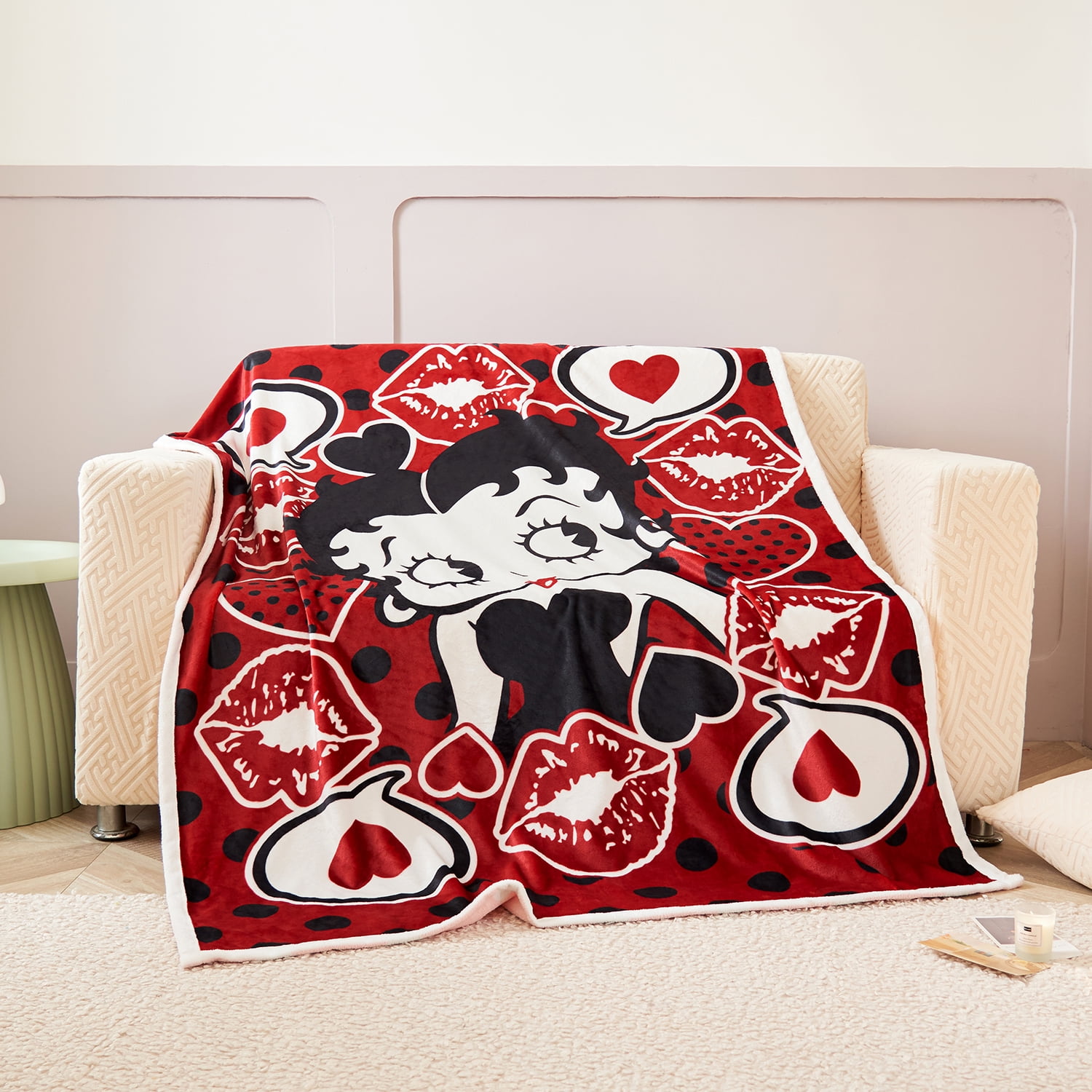 Betty Boop Printed Blanket Soft Plush Cozy throw twin size Blanket Home Decor 60 x80