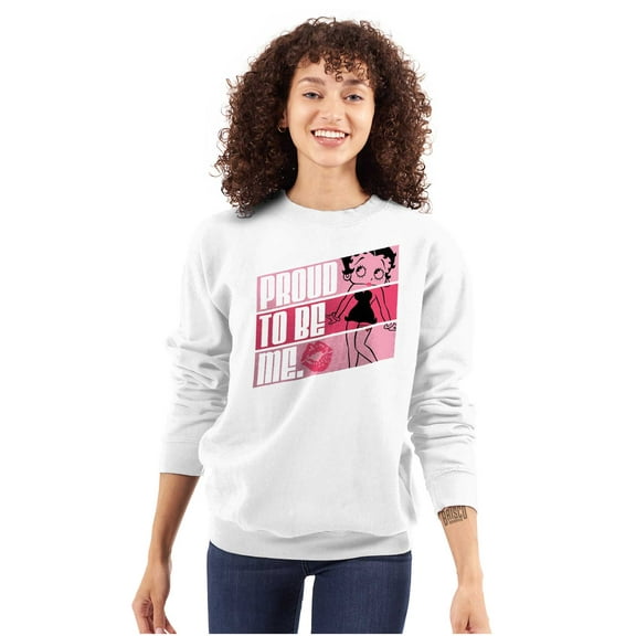 Betty Boop Proud to Be Me Confidence Women Crewneck Sweatshirt Brisco Brands S
