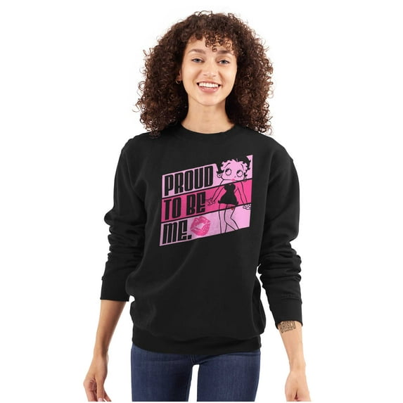 Betty Boop Proud to Be Me Confidence Women Crewneck Sweatshirt Brisco Brands X