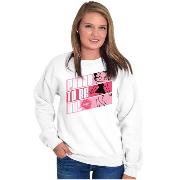 Betty Boop Proud to Be Me Confidence Women Crewneck Sweatshirt Brisco Brands X