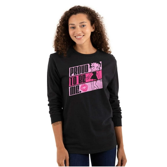 Betty Boop Proud to Be Me Confidence Women's Long Sleeve T Shirt Brisco Brands M