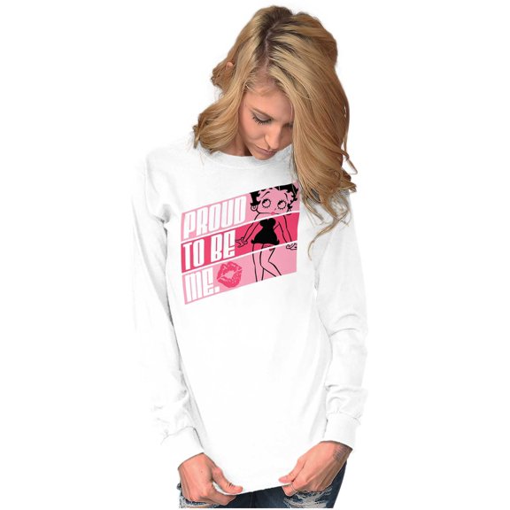 Betty Boop Proud to Be Me Confidence Women's Long Sleeve T Shirt Brisco Brands S