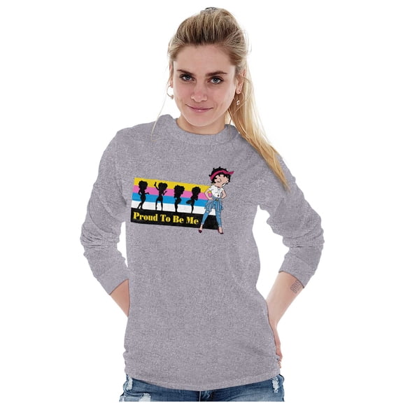 Betty Boop Proud to Be Me Cute Sassy Women Plus Size Long Sleeve Tee Brisco Brands 3X