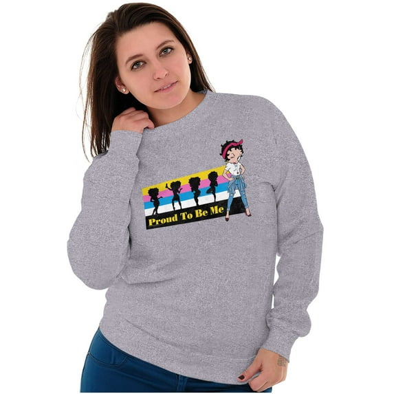 Betty Boop Proud to Be Me Cute Sassy Women Plus Size Crewneck Sweatshirt Brisco Brands 2X
