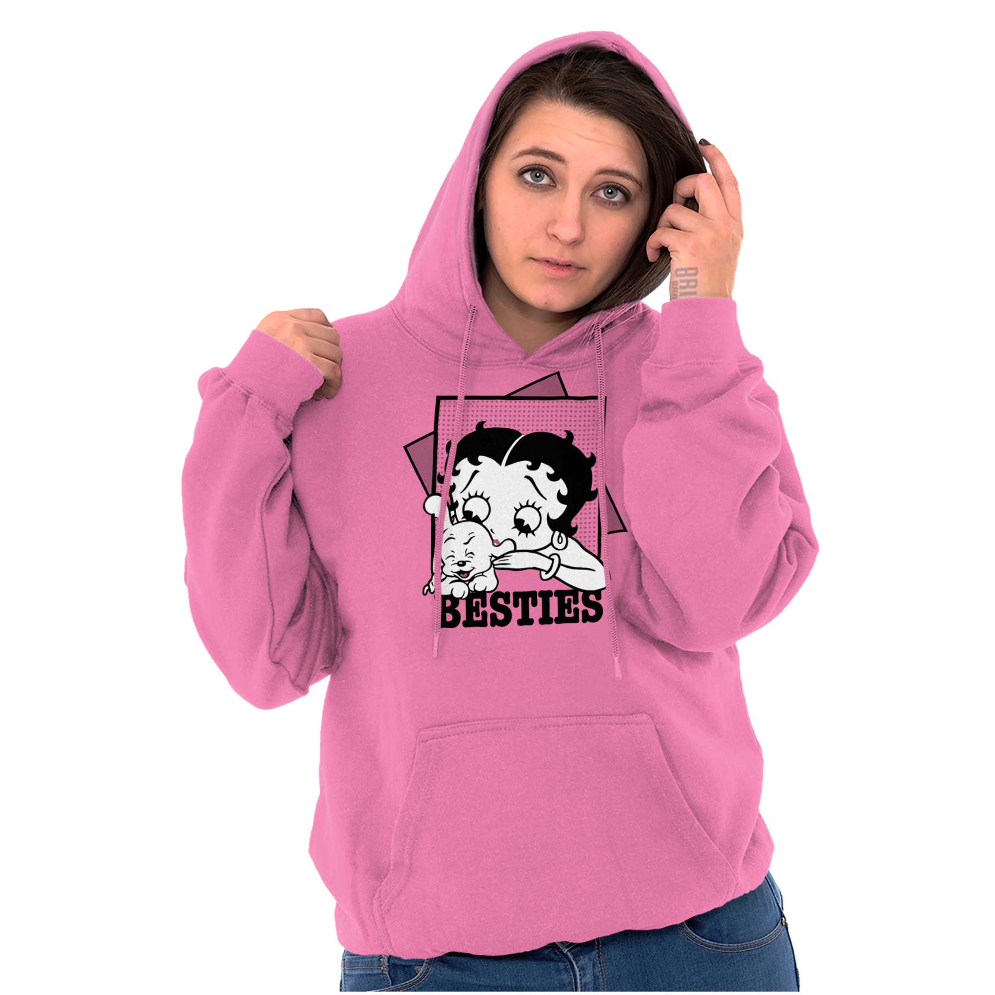 Betty Boop Pudgy Besties Dog Lover Hoodie Sweatshirt Women Brisco Brands M  - Walmart.com