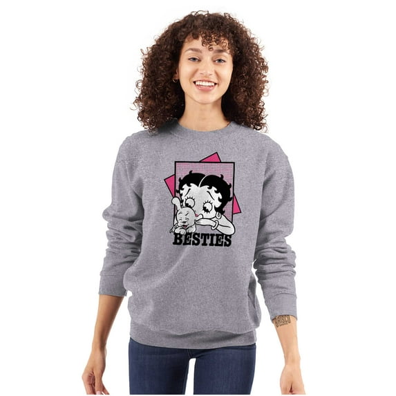 Betty Boop Pudgy Besties Dog Lover Women Crewneck Sweatshirt Brisco Brands L