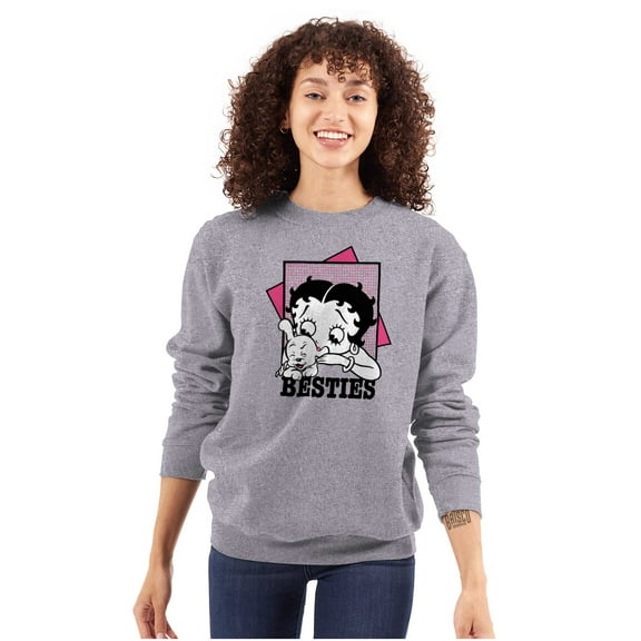 Betty Boop Pudgy Besties Dog Lover Women Crewneck Sweatshirt Brisco Brands M