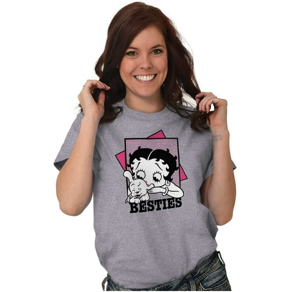 Betty Boop Pudgy Besties Dog Lover Women's Graphic T Shirt Tees Brisco Brands S