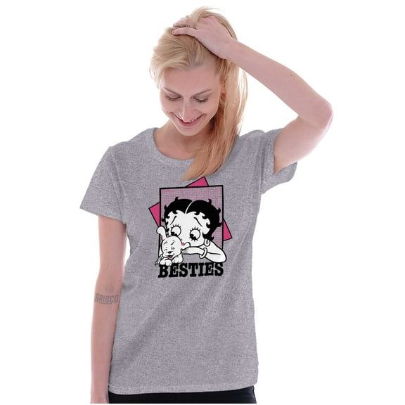 Betty Boop Pudgy Besties Dog Lover Women's T Shirt Ladies Tee Brisco Brands S