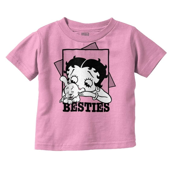 Betty Boop Pudgy Besties Dog Lover Youth T Shirt Tee Girls Infant Toddler Brisco Brands 2T