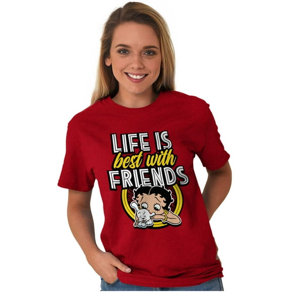 Betty Boop Pudgy Cute Puppy Dog Women Plus Size Graphic Tee Tees Brisco Brands 3X