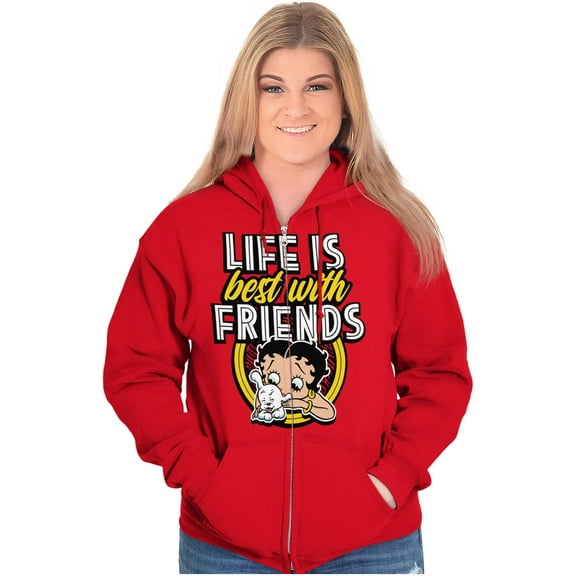 Betty Boop Pudgy Cute Puppy Dog Zip Hoodie Sweatshirt Women Brisco Brands M