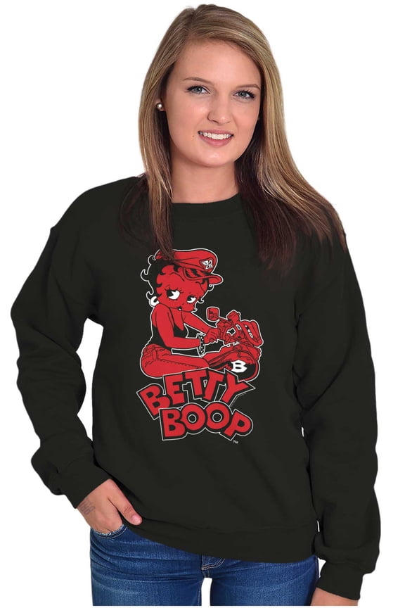 Red Hot Biker Cartoon Women Plus Size Sweatshirt Brisco Brands 5X