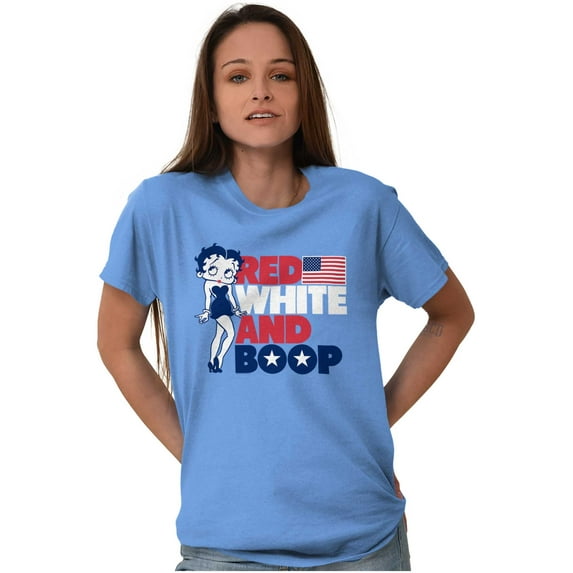 Betty Boop Red White Blue Patriotic Women Plus Size Graphic Tee Tees Brisco Brands 4X