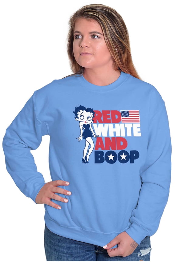 Betty Boop Red White Blue Patriotic Women Plus Size Sweatshirt Brisco Brands 4X