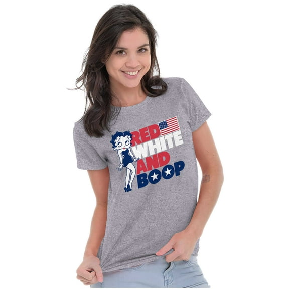Betty Boop Red White Blue Patriotic Women's T Shirt Ladies Tee Brisco Brands S