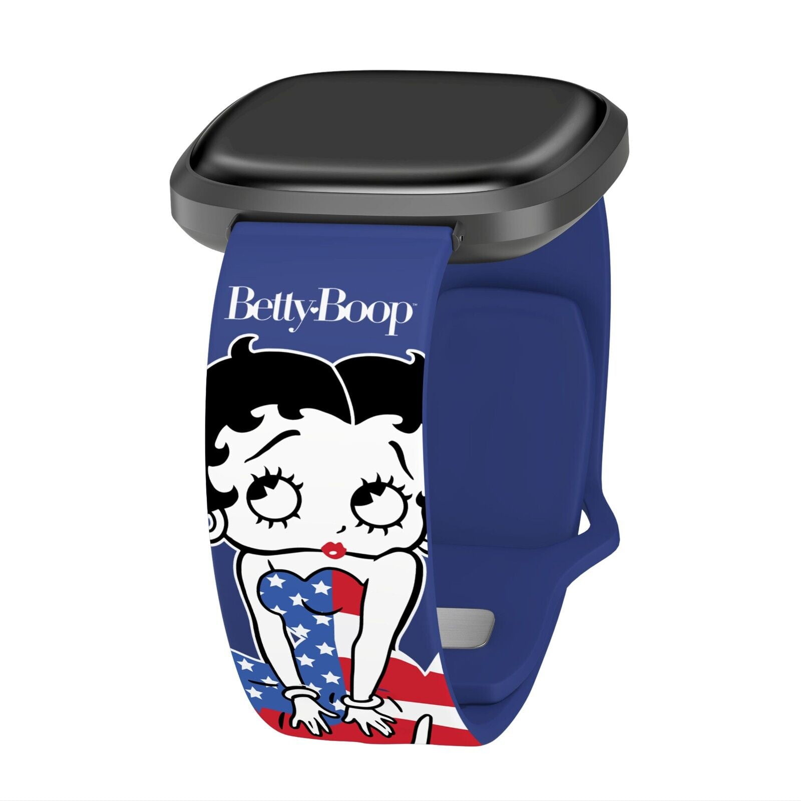 Betty Boop Red White & Boop HD Watch Band Compatible with FitBit Versa 3 & Sense (20mm Long Star Spangled Betty) by Affinity Bands