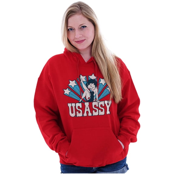 Betty Boop Retro Cartoon US Sassy Hoodie Sweatshirt Women Brisco Brands L