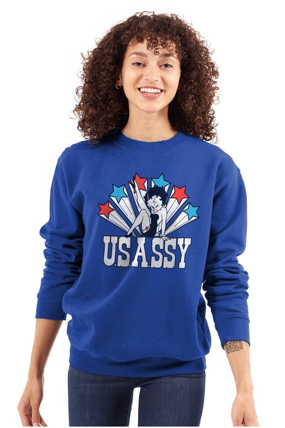 Retro Cartoon US Sassy Women Crewneck Sweatshirt Brisco Brands S