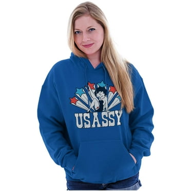 Betty Boop Retro Cartoon US Sassy Women Plus Size Hoodie Brisco Brands 3X