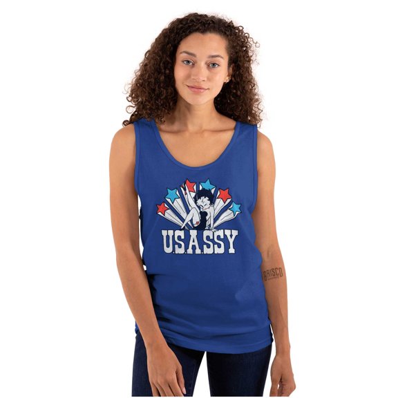 Betty Boop Retro Cartoon US Sassy Women Plus Size Tank Top Brisco Brands 3X