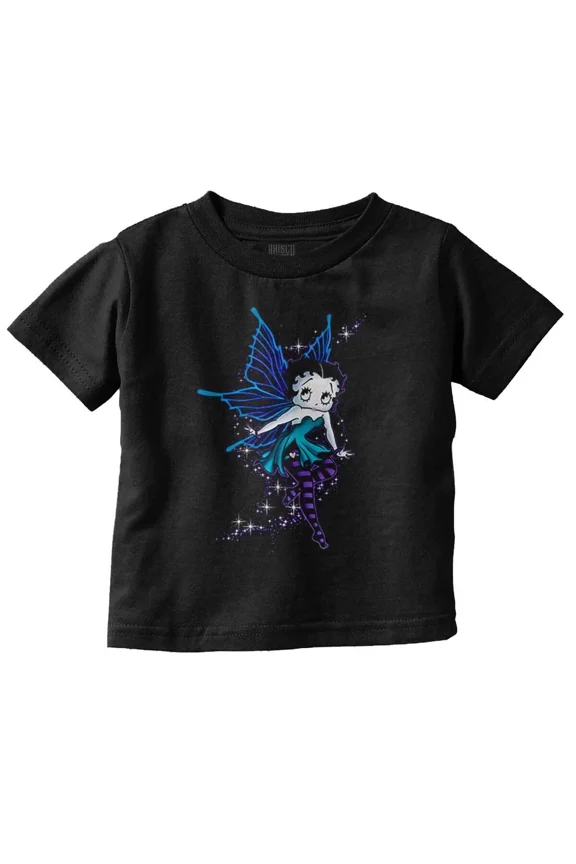 Betty Boop Retro Magical Goth Fairy Cartoon Pinup Style Unisex T-Shirt, up to Size 5XL