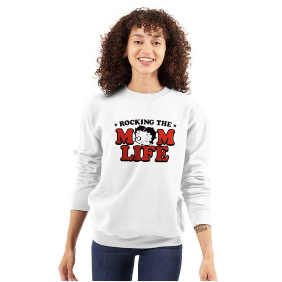 Betty Boop Rocking The Mom Life Women Plus Size Sweatshirt Brisco Brands 4X