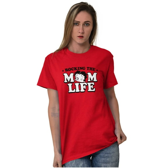 Betty Boop Rocking The Mom Life Women's Graphic T Shirt Tees Brisco Brands S