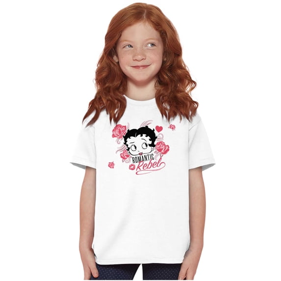 Betty Boop Romantic Rebel Flirt Girls Kids T Shirt Tees Teen Brisco Brands X