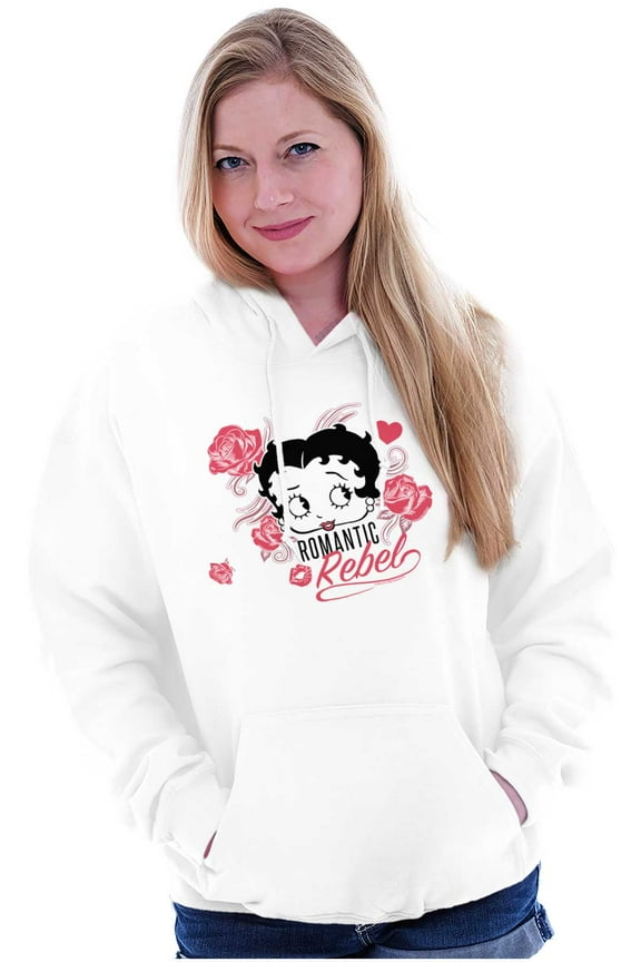 Betty Boop Romantic Rebel Flirt Hoodie Sweatshirt Women Brisco Brands L
