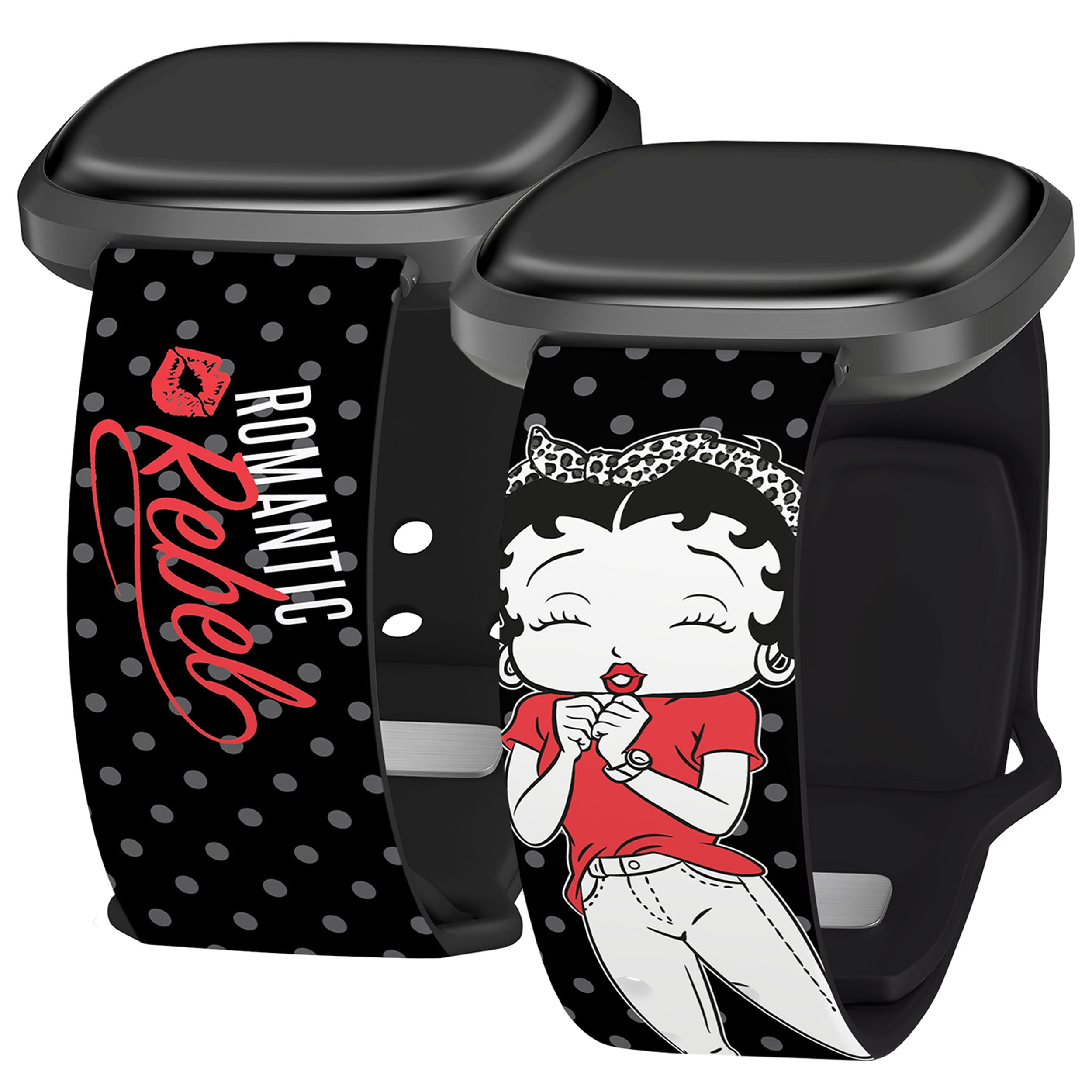 Betty Boop Romantic Rebel HD Watch Band Compatible with FitBit Versa 3 & Sense (20mm Long Romantic Rebel) by Affinity Bands
