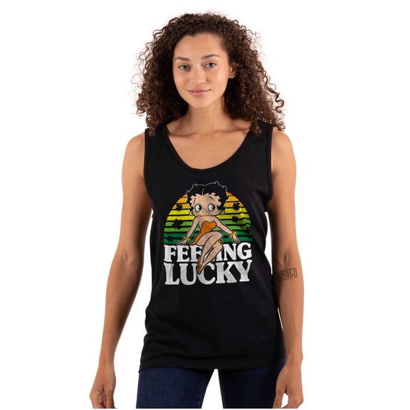 Betty Boop Saint Paddys Feeling Lucky Tank Top Tee Shirt Women Brisco Brands S