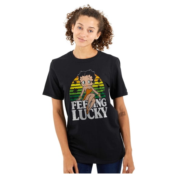 Betty Boop Saint Paddys Feeling Lucky Women's Graphic T Shirt Tees Brisco Brands S