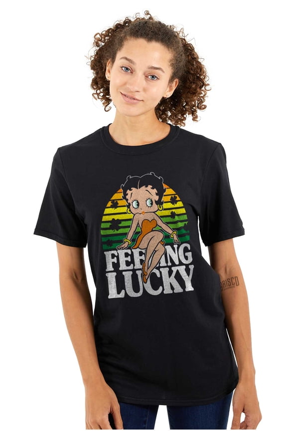 Betty Boop Saint Paddys Feeling Lucky Women's Graphic T Shirt Tees Brisco Brands S