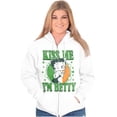 thumbnail image 1 of Betty Boop Saint Paddys Kiss Me Zip Hoodie Sweatshirt Women Brisco Brands S, 1 of 6
