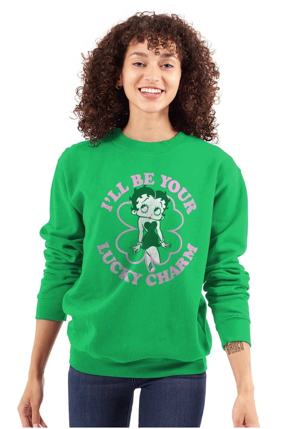 Saint Paddys Lucky Charm Women Crewneck Sweatshirt Brisco Brands S