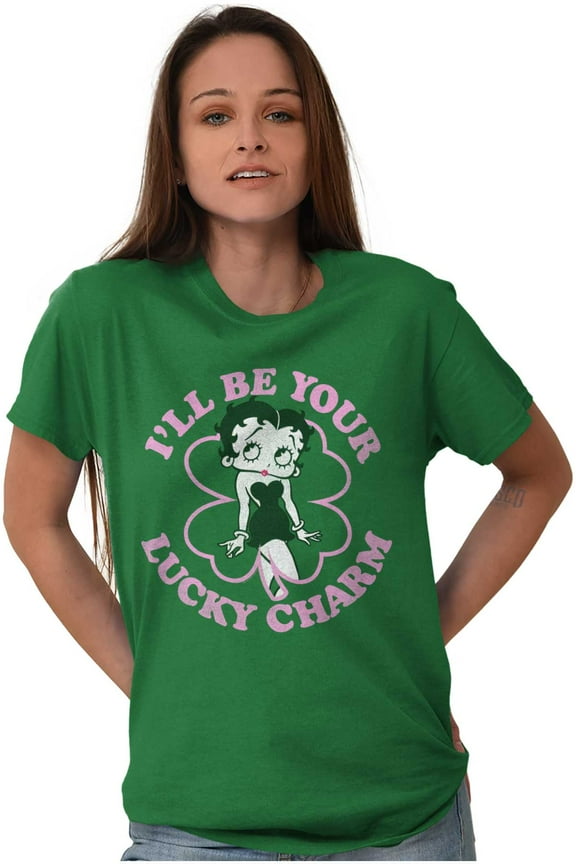 Betty Boop Saint Paddys Lucky Charm Women's Graphic T Shirt Tees Brisco Brands S